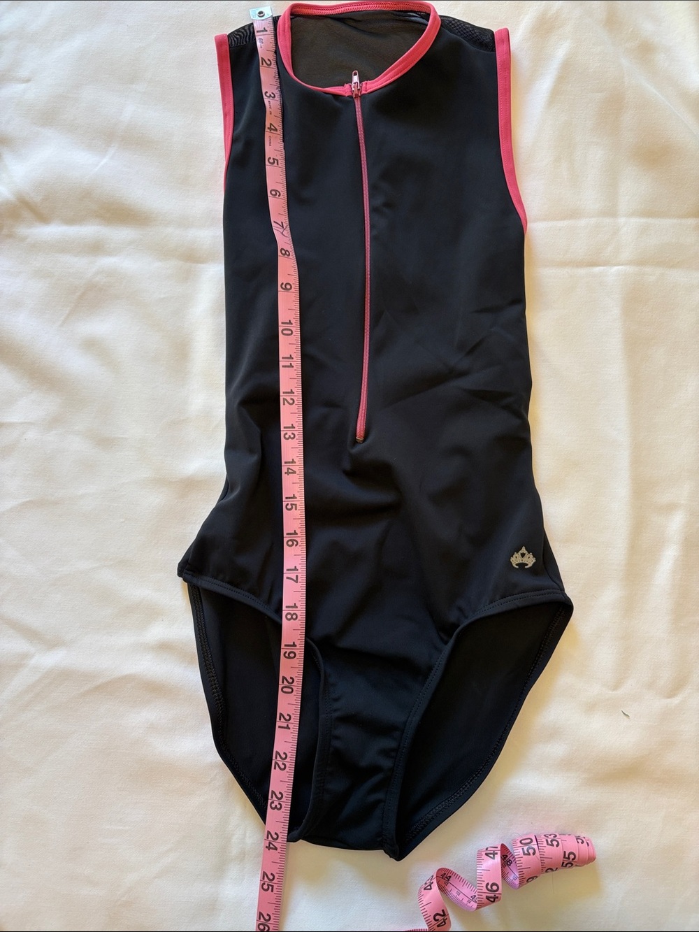Women’s XS dance leotard with Pink Trim and zipper